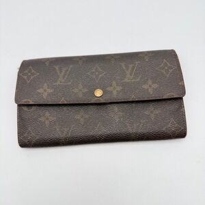 Louis Vuitton Monogram Porte Monnaie Credit Wallet Vintage Brown Canvas M61725